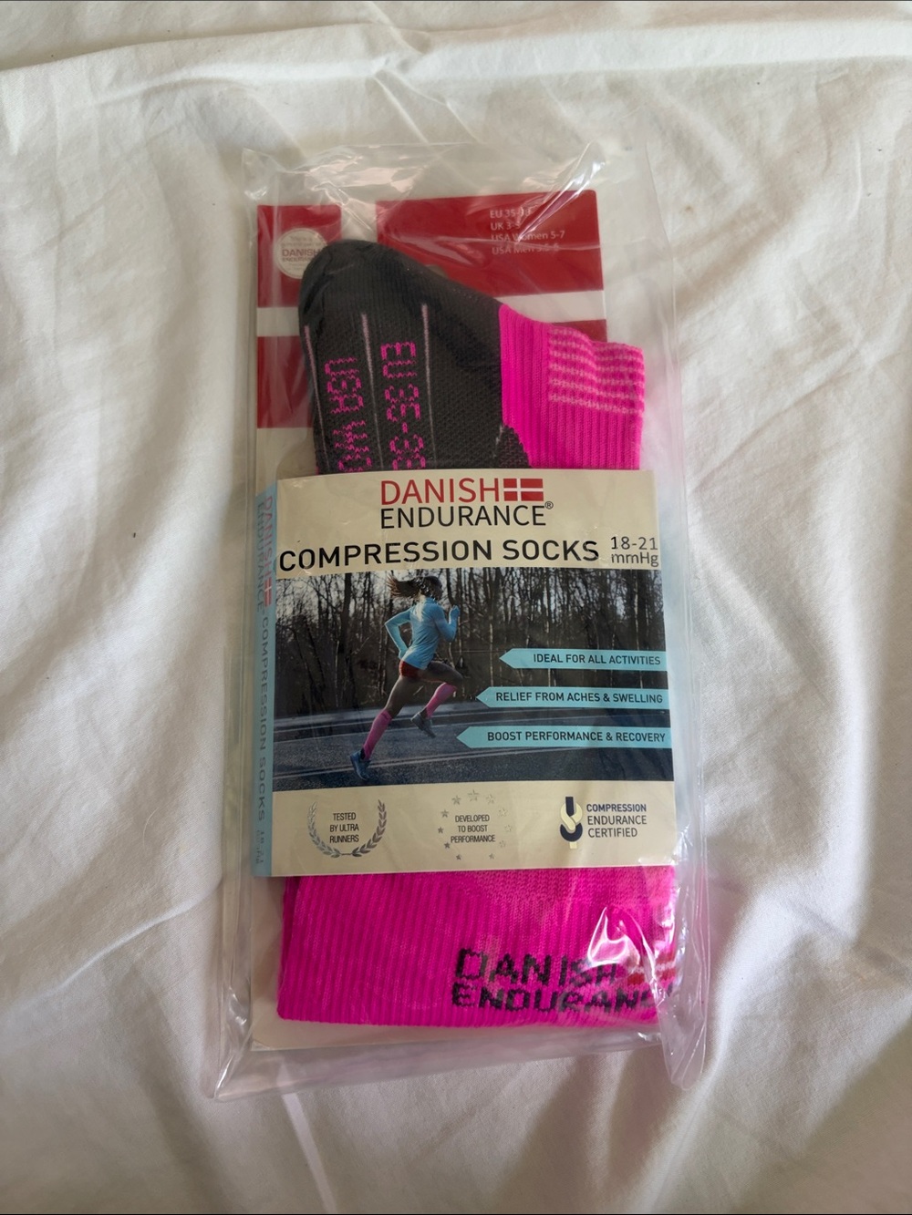 Unisex Compression Socks - Pink/Black